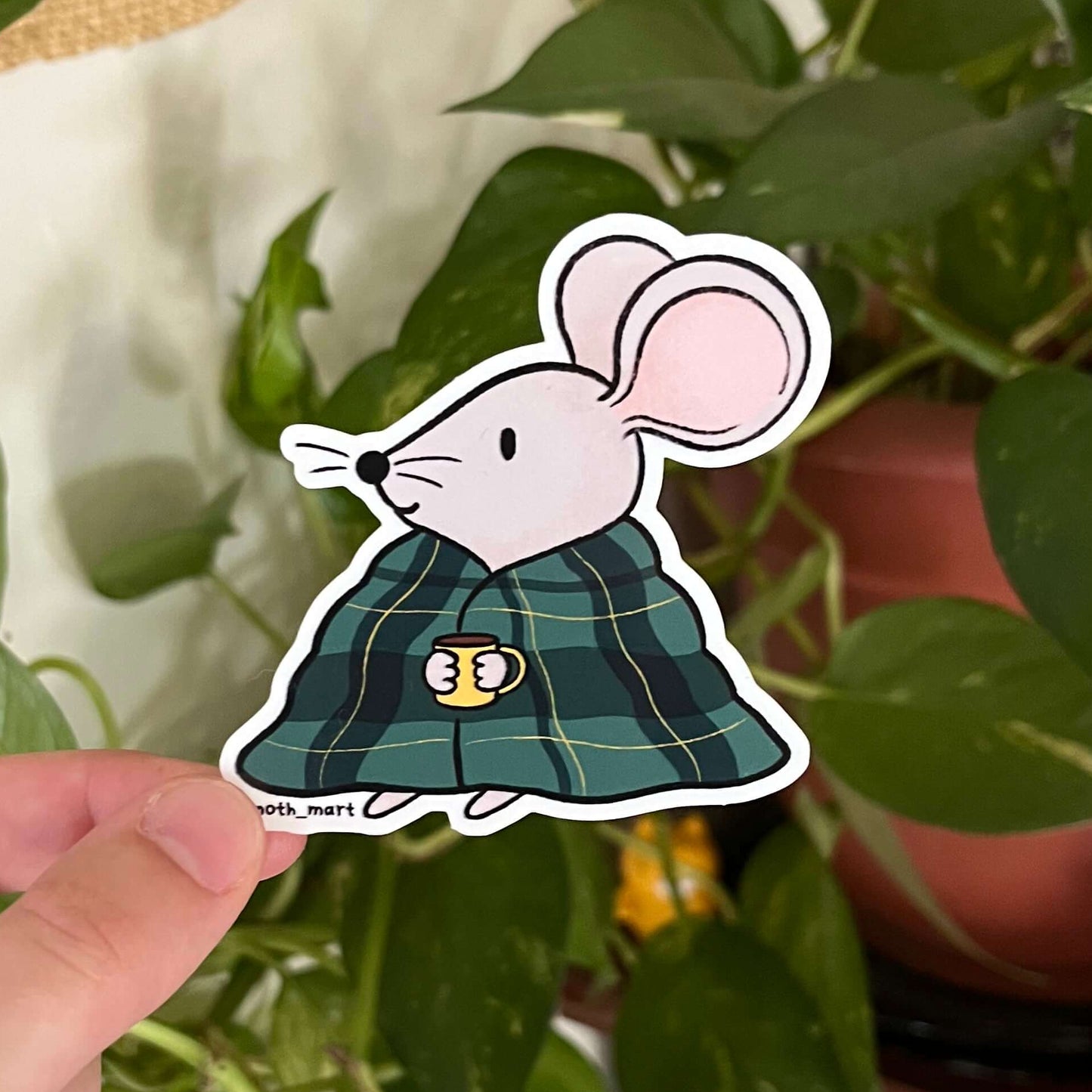 Cozy Winter Mouse Sticker