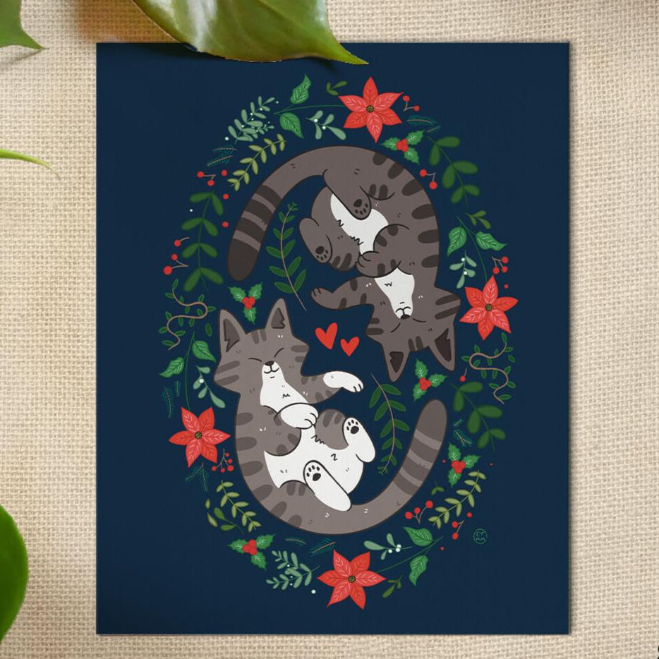 Holiday Cats Print
