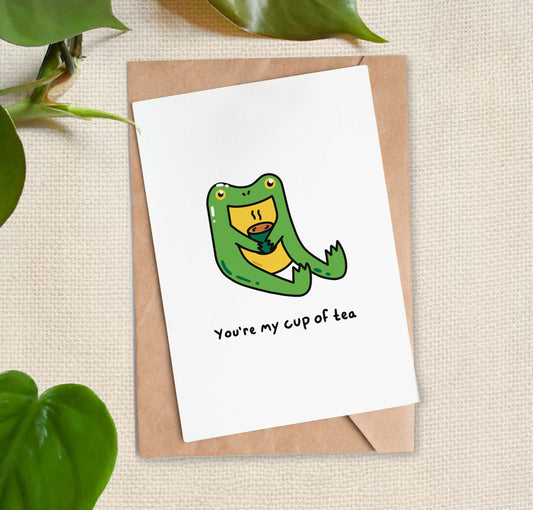 Tea Frog Greeting Card