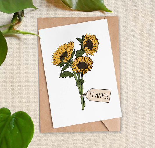 Thanks Flower Greeting Cards