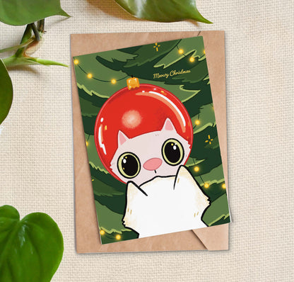 Ornament Cat - Meowy Christmas Greeting Card