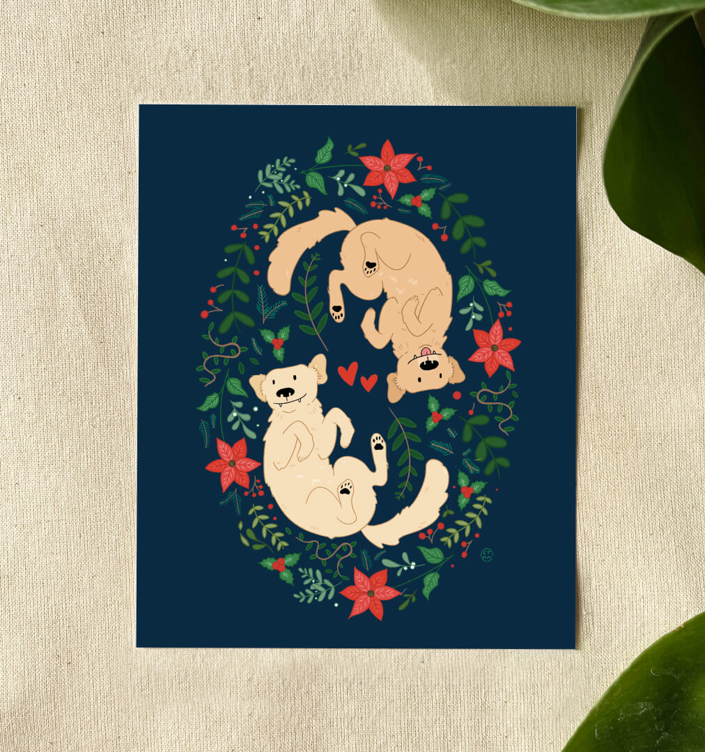 Holiday Dogs Print
