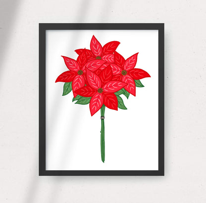 Poinsettias Holiday Print
