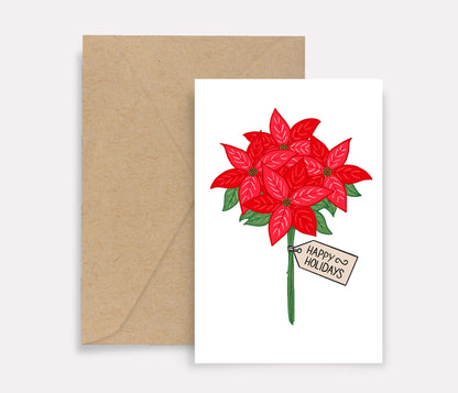 Poinsettias Holiday Greeting Card