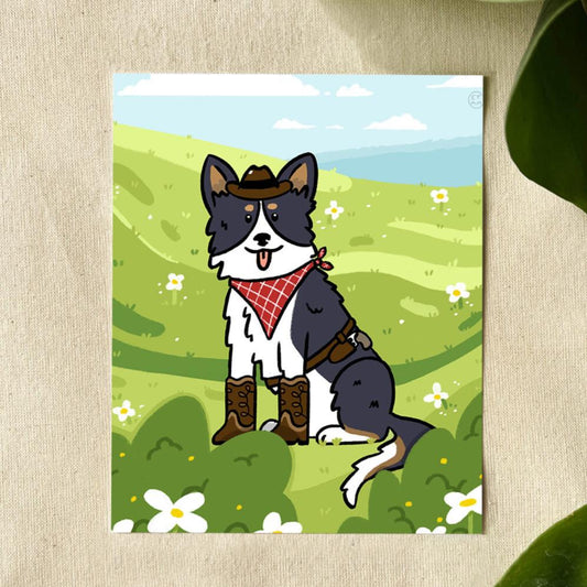 Cowboy Dog Print