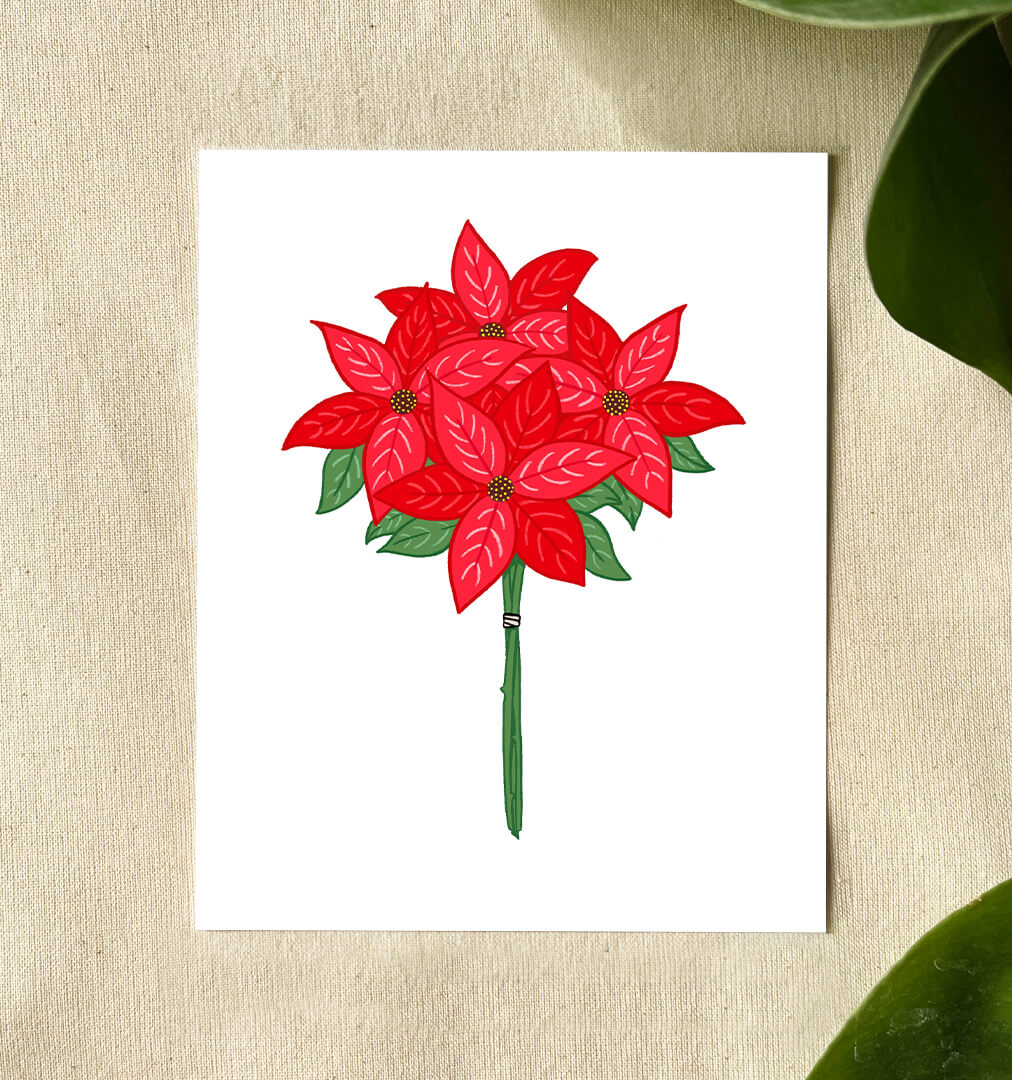 Poinsettias Holiday Print