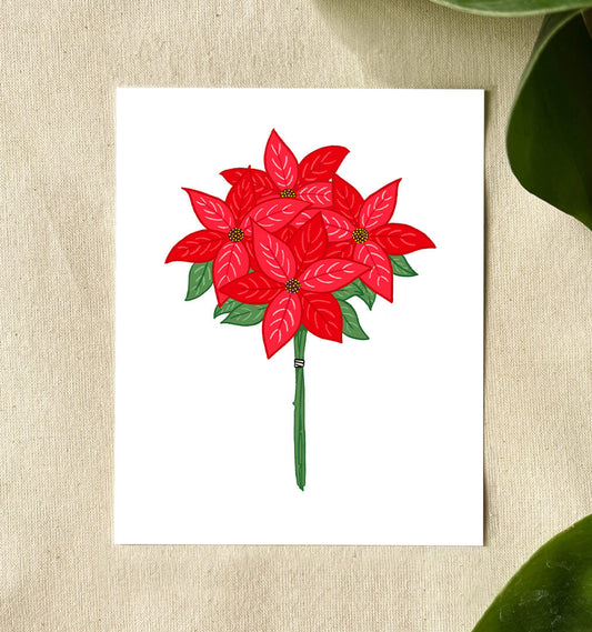 Poinsettias Holiday Print
