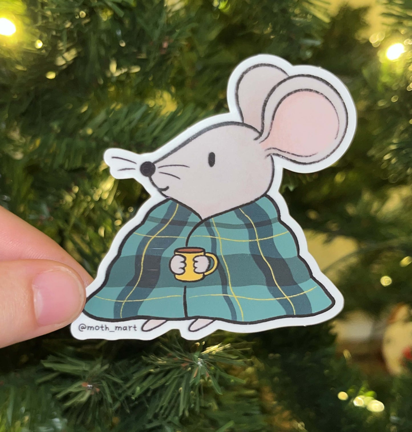 Cozy Winter Mouse Sticker