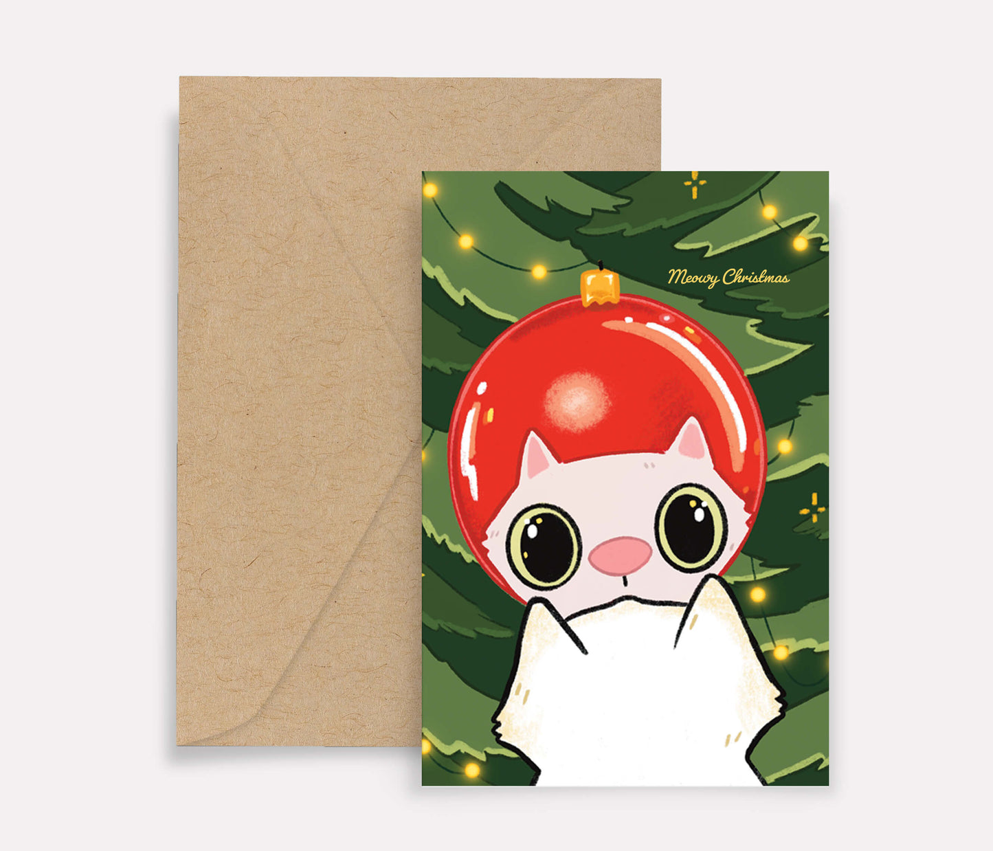 Ornament Cat - Meowy Christmas Greeting Card