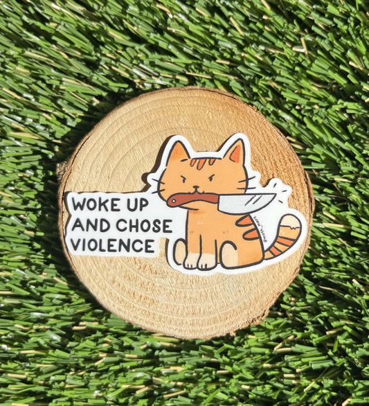 Chose Violence Cat or Dog Stickers